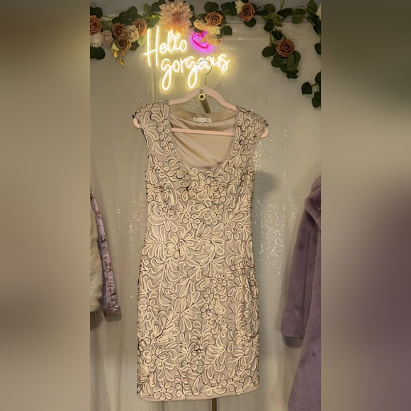 Sue Wong Dresses & Skirts - Vintage Sue Wong Size 4 Champagne Soutache Embroidered Cocktail Dress